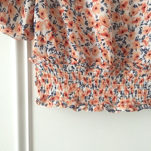 Dynamite orange and white dainty floral crop top XS - Picture 7 of 12